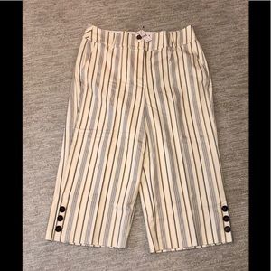 Lane Bryant Laney Cropped Pant Ivory Stripe 18 NWT